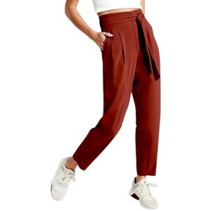 Athleta Skyline Paper Bag Waist Pants size 4 in Dried Cinnamon